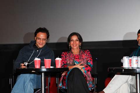 Shabana Azmi, Sudhir Mishra, Vidhu Vinod Chopra, Amol Palekar at film KHAMOSH special show at PVR Cinemas in Mumbai