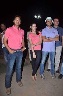 Shreyas Talpade, Shazahn Padmsee and Ritesh Deshmukh at air baloon music promotion of Housefull 2