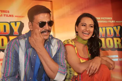 Akshay Kumar and Sonakshi Sinha at Rowdy Rathore music launch in Mumbai. .
