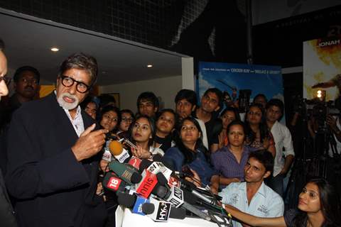 Bollywood actor Amitabh Bachchan at film Eklavya special screening for Vidhu Vinod Chopra Retrospective at PVR Cinemas in Juhu, Mumbai