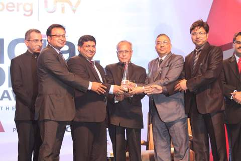 Finance Minister Pranab Mukherjee at Bloomberg UTV Awards at Taj Lands End. .