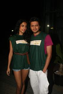 Ritesh Deshmukh & Sarah Jane Dias at the first look launch of film Kyaa Super Kool Hain Hum