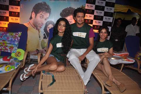 Ritesh Deshmukh, Sarah Jane Dias and Neha Sharma at &quot;Kya Super Kool Hai Hum&quot; movie's pool party