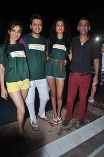 Ritesh Deshmukh, Sarah Jane Dias and Neha Sharma at &quot;Kya Super Kool Hai Hum&quot; movie's pool party