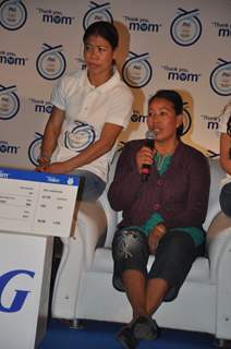 Mary Kom with mother Saneikham Kom at Launch of P&G's 'Thank You Mom'