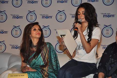 Ira Dubey with mother Lillette Dubey at Launch of P&G's 'Thank You Mom'