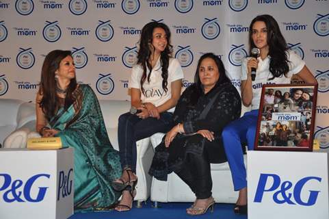 Ira Dubey, Lillete Dubey, Neha Dhupia and Manpinder Dhupia at Launch of P&G's 'Thank You Mom'