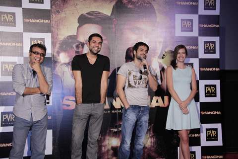 Abhay Deol, Kalki Koechlin, Dibakar Banerjee and Emraan Hashmi at First look launch of 'Shanghai'