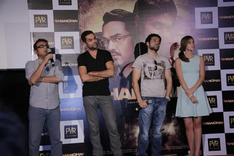 Abhay Deol, Kalki Koechlin, Dibakar Banerjee and Emraan Hashmi at First look launch of 'Shanghai'