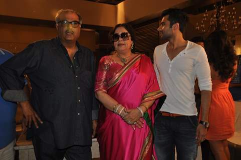 Jackky Bhagnani, Kirron Kher and Boney Kapoor during the Mahurat of Movie “Ajab Gazabb Love”