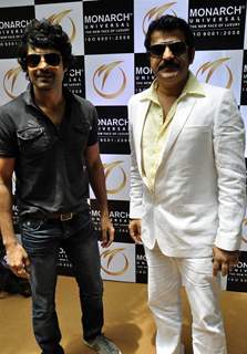 Rajeev Khandelwal and Rajesh Khattar at launch of Monarch Universal corporate office at Navi Mumbai