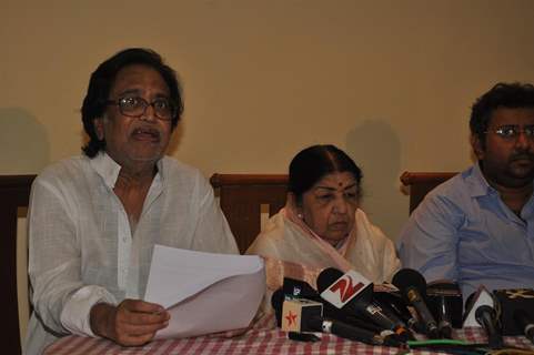 Lata Mangeshkar during a Press Conference to announce 'Deenanath Mangeshkar Puraskar Awards'