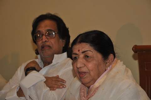 Lata Mangeshkar during a Press Conference to announce 'Deenanath Mangeshkar Puraskar Awards'