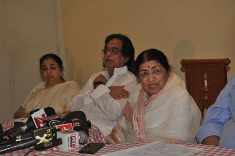 Lata Mangeshkar during a Press Conference to announce 'Deenanath Mangeshkar Puraskar Awards'