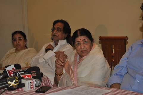 Lata Mangeshkar during a Press Conference to announce 'Deenanath Mangeshkar Puraskar Awards'