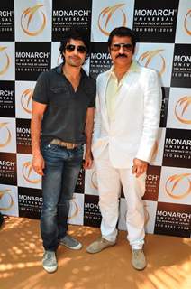 Rajeev Khandelwal and Rajesh Khattar at launch of Monarch Universal corporate office at Navi Mumbai