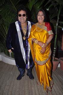 Bapi Lahiri with wife Chitrani at the sangeet ceremony of Bappa Lahiri and Taneesha Verma held last night