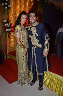 Taneesha Verma with Bappa Lahiri at their sangeet ceremony held last night