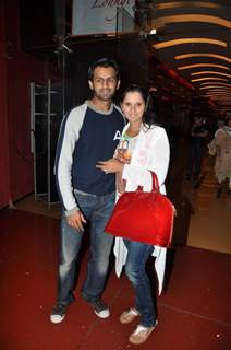 Sania Mirza with Shoaib Malik snapped at Cinemax in Andheri, Mumbai