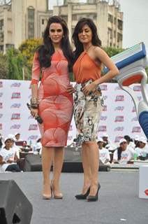 Neha Dhupia and Chitrangda Singh at Gillete shave event