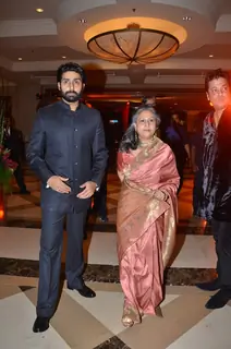 Abhishek Bachchan and Jaya Bachchan at Bappa Lahiri and Taneesha Verma Wedding Reception