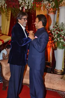Amitabh Bachchan with Mahendra Verma at Bappa Lahiri and Taneesha Verma Wedding Reception