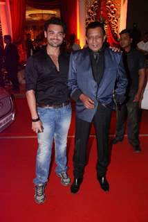 Mithun Chakraborty with son Mahaakshay Chakraborty at Bappa Lahiri & Tanisha Verma Wedding Reception