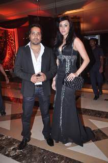 Mika Singh with Deana Uppal at Bappa Lahiri and Taneesha Verma Wedding Reception