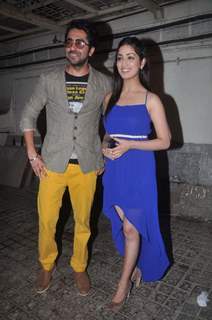 Ayushman Khurana and Yami Gautam at Vicky Donor special screening hosted by John Abraham at PVR