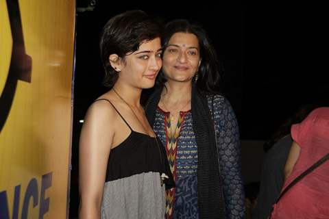 Sarika with younger daughter Akshara at Vicky Donor special screening hosted by John Abraham at PVR