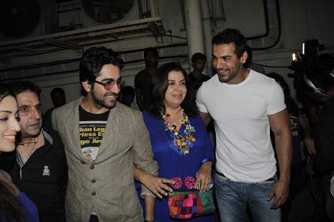 Ayushman,John Abraham,Farah & Yami at Vicky Donor special screening hosted by John Abraham at PVR