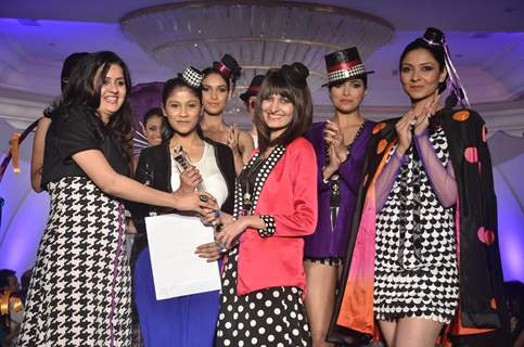 Winners with models at SNDT Chrysalis show in Leela