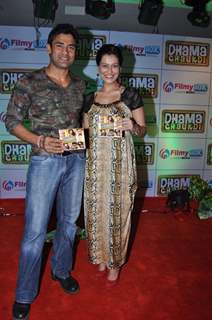 Payal Rohatgi with her boyfriend Sangram Singh at  Dham Chaukdi album launch in Andheri, Mumbai