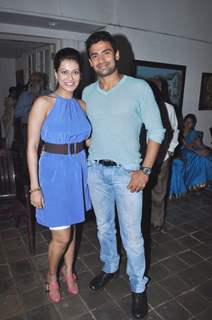 Payal Rohatgi with wrestler Sangram Singh inaugurates Art Exhibition at Coomaraswamy Hall