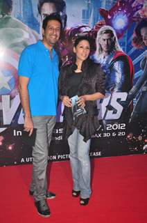 Sulaiman Merchant and Reshma Merchant at Avengers Premiere At PVR Juhu, Mumbai