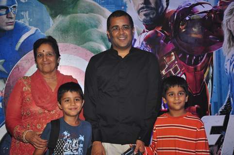 Chetan Bhagat at Avengers Premiere At PVR Juhu, Mumbai