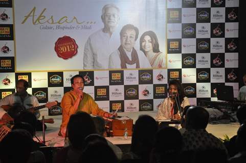 Bhupinder Singh and Mitali Singh at Launch of Bhupinder-Mitali Singh-Gulzar's album 'Aksar'
