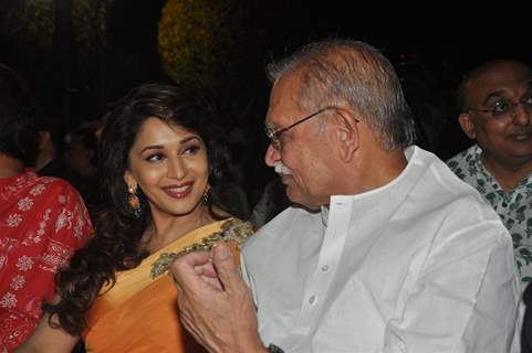 Gulzar and Madhuri Dixit at Launch of Bhupinder-Mitali Singh-Gulzar's album 'Aksar'