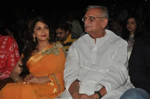 Gulzar and Madhuri Dixit at Launch of Bhupinder-Mitali Singh-Gulzar's album 'Aksar'
