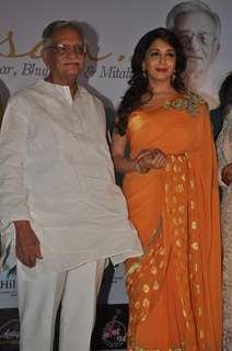 Gulzar and Madhuri Dixit at Launch of Bhupinder-Mitali Singh-Gulzar's album 'Aksar'