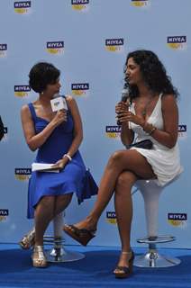 Mandira Bedi and Sheetal Mallar at Launch of NIVEA Sun in India