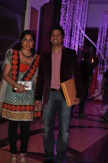 Shaan with wife Radhika at Sunidhi Chauhan and Hitesh Sonik Wedding Reception Ceremony