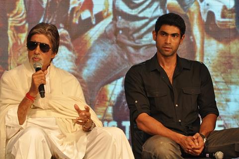 Amitabh Bachchan and Rana Daggubati at 'Department' film press meet