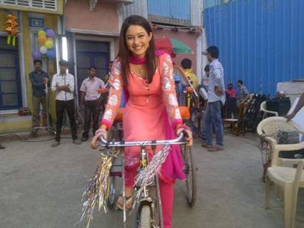 Leena Jumani aka Mala on sets of Kairee