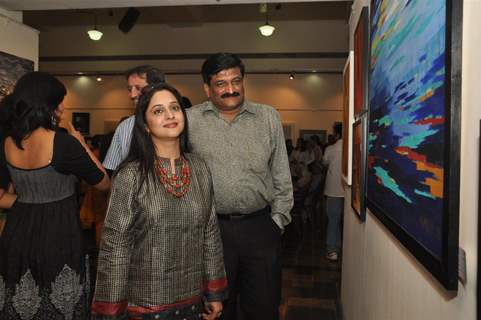 Mrinal Kulkarni and Bhagvat More IPS at Group Exhibition of Paintings “Serene Palette”