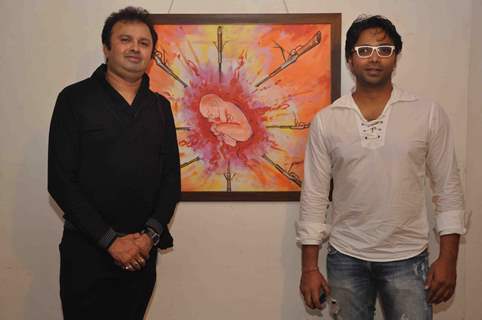 Cast promoting upcoming film ‘BANDOOK’ at a Painting Exhibition