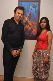 Cast promoting upcoming film ‘BANDOOK’ at a Painting Exhibition