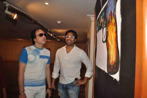 Cast promoting upcoming film ‘BANDOOK’ at a Painting Exhibition