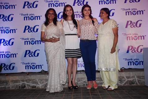 Dia Mirza, Prachi Desai and their moms at P & G Mom's day event in Bandra, Mumbai. .