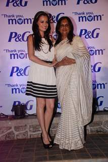 Dia Mirza with her mom at P & G Mom's day event in Bandra, Mumbai. .